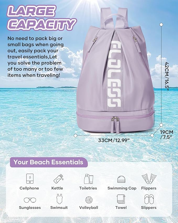 Gym Backpack for Women with Shoe Compartment, Sport Backpack Casual Daypack for - Image 3