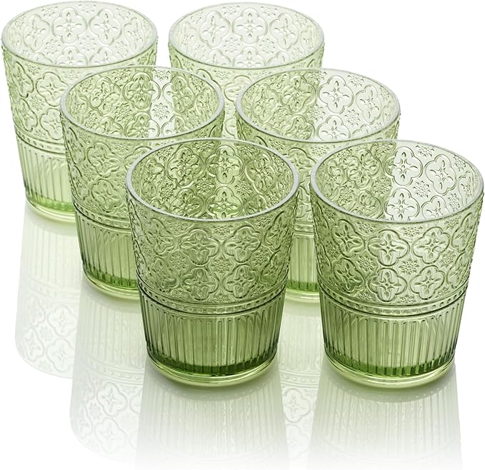 Certified International Victoria Green Set of 6 Premium Acrylic DOF Glass 16 oz by CERTIFIEDINTERNATIONAL