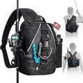 Piscifun Fishing Backpack with Rod Holder, Lightweight Sling Bag Storge Gear by Piscifun