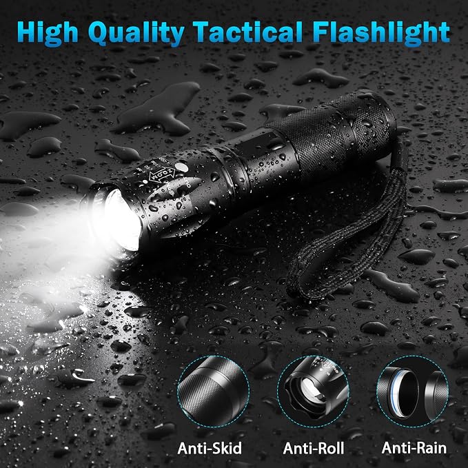 6Pack LED Flashlights High Lumens, 5Mode Tactical Flashlight - Image 6