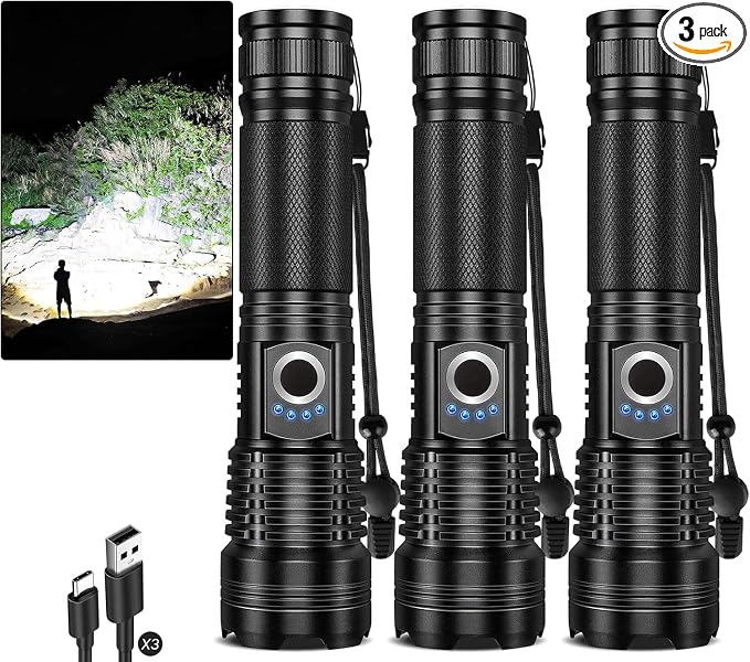 Rechargeable Flashlights 3 Pack by ECLINCO