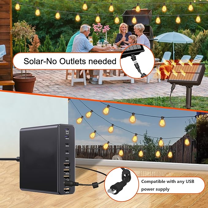 BLIATLUS 60FT Solar String Lights Outdoor Waterproof - Image 5
