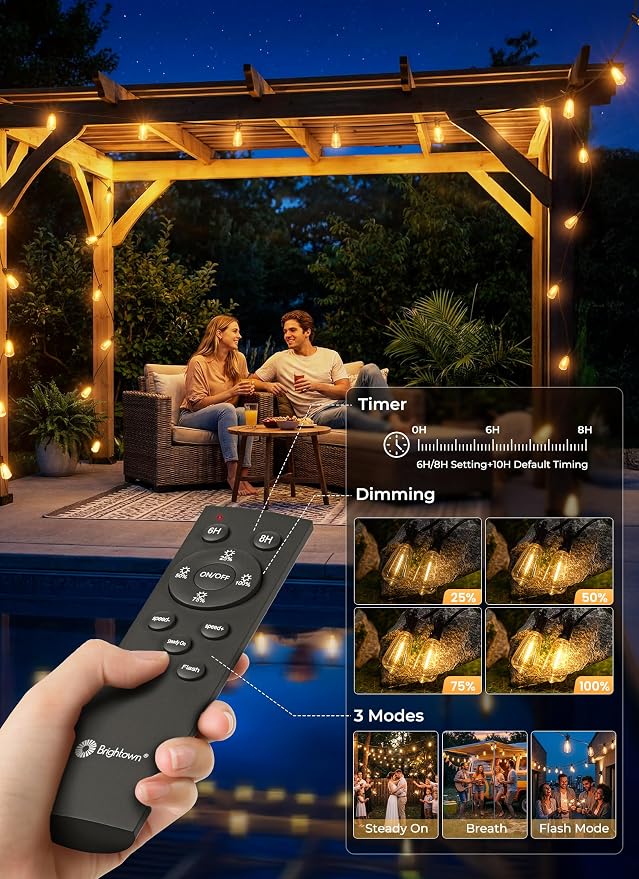 Brightown 58FT Solar String Lights Outdoor Waterproof - Image 5