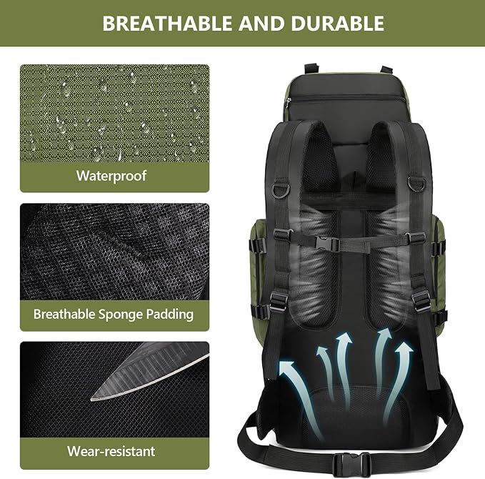 90L Hiking Backpack, Waterproof Camping Bag - Image 5