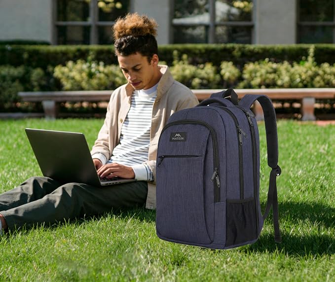 MATEIN Large College Backpack, Sturdy Computer Backpack Fits 17 inch Notebook - Image 4