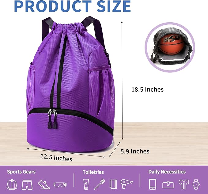 JELUTAR Drawstring Backpack Gym Bag - Image 2