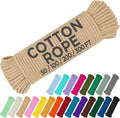 TECEUM Cotton Rope 3/16” – 100 FT – Strong All-Purpose Braided Rope – Natural by TECEUM