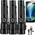 Rechargeable Flashlights High Lumens 3 Packs, 000 Lumens Super Bright LED Flash by 18FTRabbit