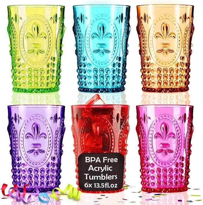 Muldale Vintage Plastic Drinking Glasses Set of 6 by Muldale