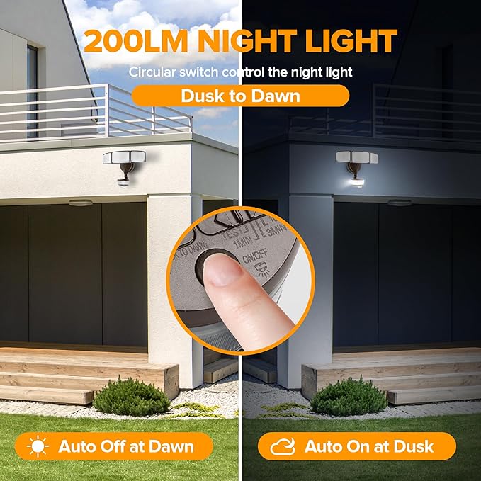 LUTEC 2 Pack 74W 8000 Lumen Motion Sensor Outdoor Lights, 5000K Daylight - Image 3