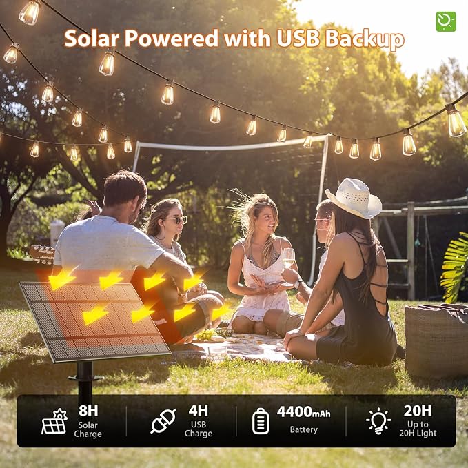 KYY 102FT Solar String Lights Outdoor - Image 6
