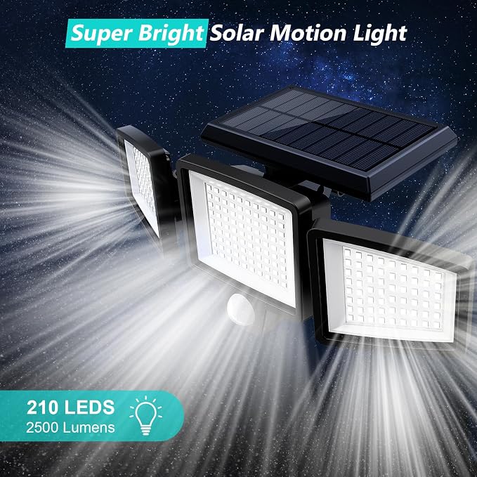 Tuffenough Solar Outdoor Lights 2500LM 210 LED Security Lights - Image 7