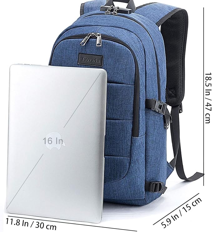 Tzowla Travel Laptop Backpack Water Resistant Anti-Theft Bag - Image 4