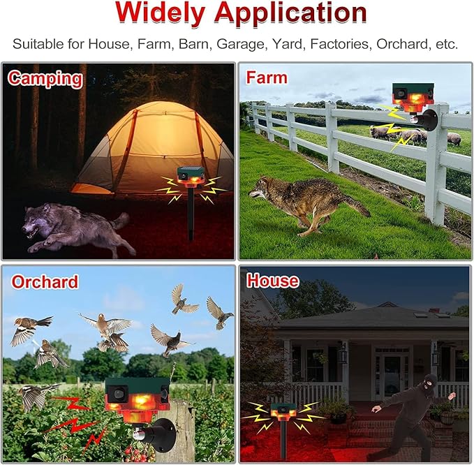 2Pack Solar Sensor Security Alarm Lights Outdoor, WONFAST 360° Motion Detector - Image 6