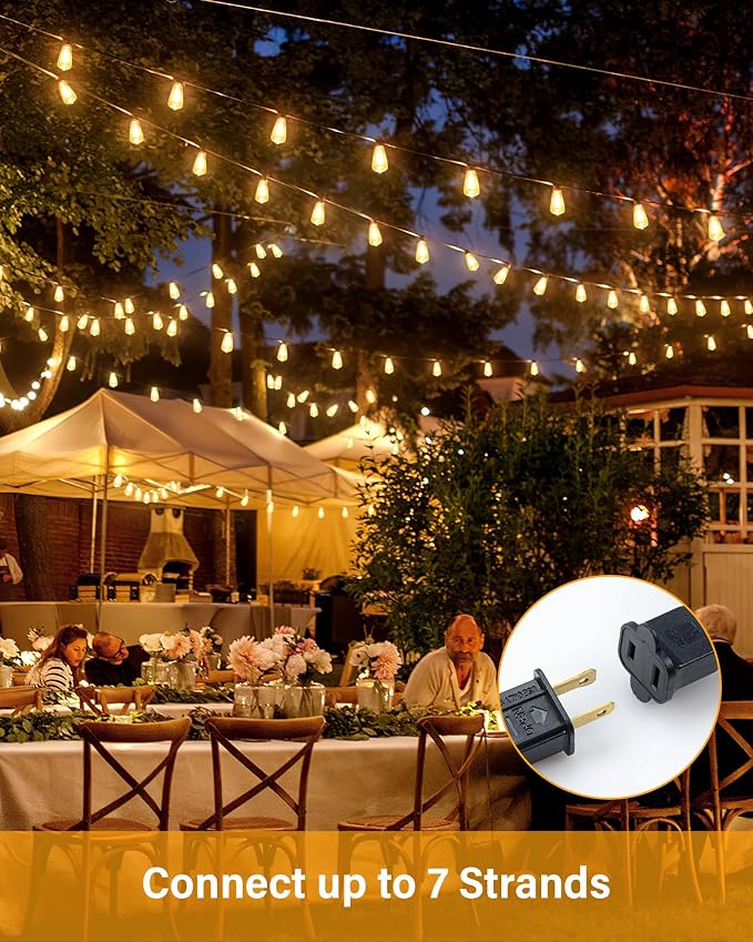 Doukedge 200FT LED Outdoor String Lights, 2700K LED Patio Lights Outdoor - Image 5