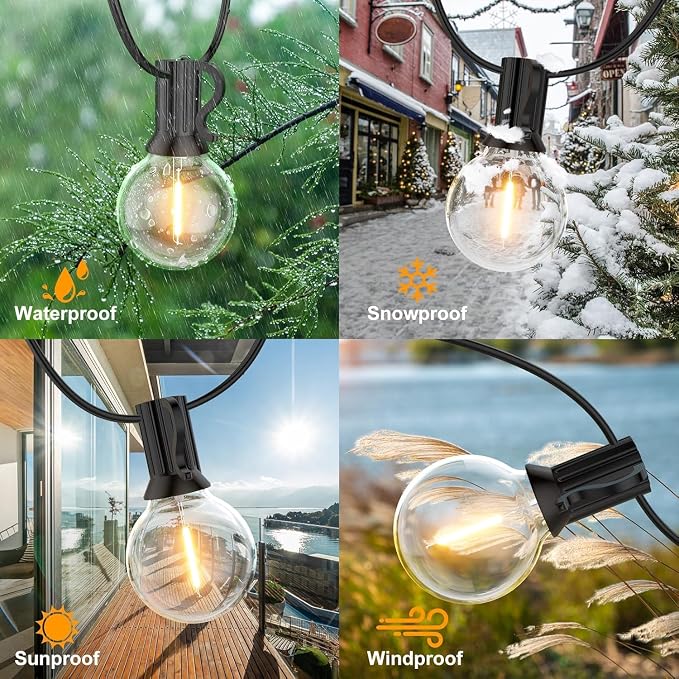 GPATIO Outdoor String Lights, 100FT G40 Bulbs Shatterproof Patio Lights - Image 2
