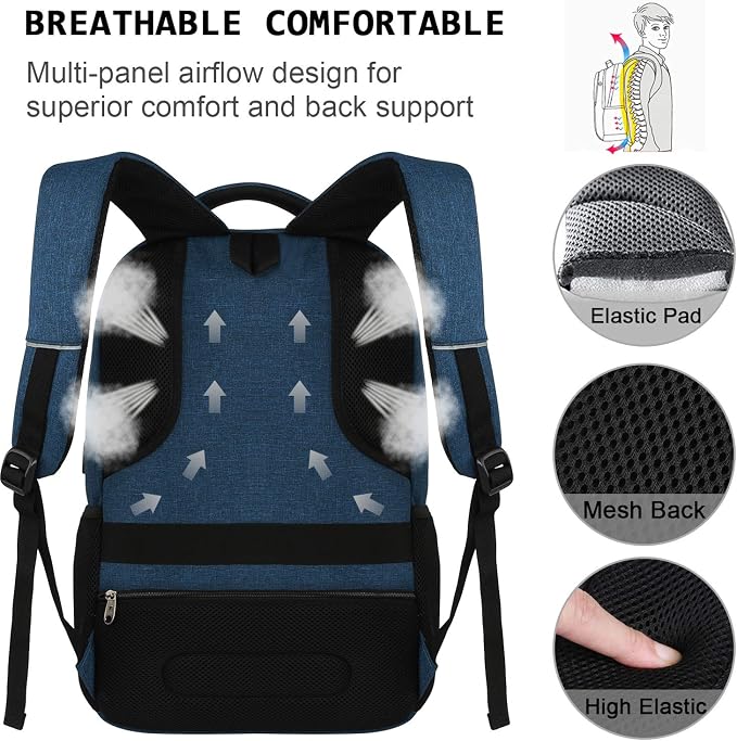 Volher Laptop Backpack, Business Travel Anti Theft Slim Durable Laptops Backpack - Image 5
