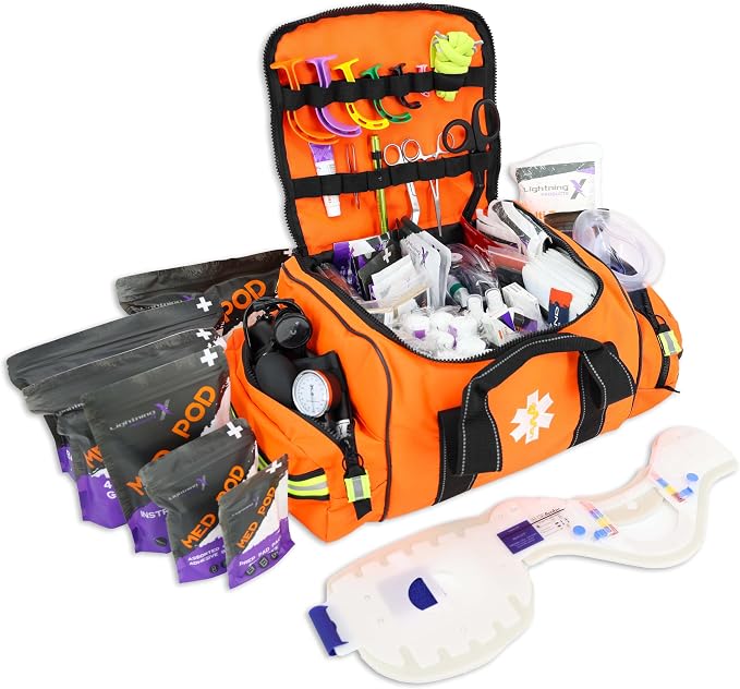 Lightning X Products Lightning X Pre-Stocked EMS/EMT Trauma Kit w/Large First by LightningXProducts
