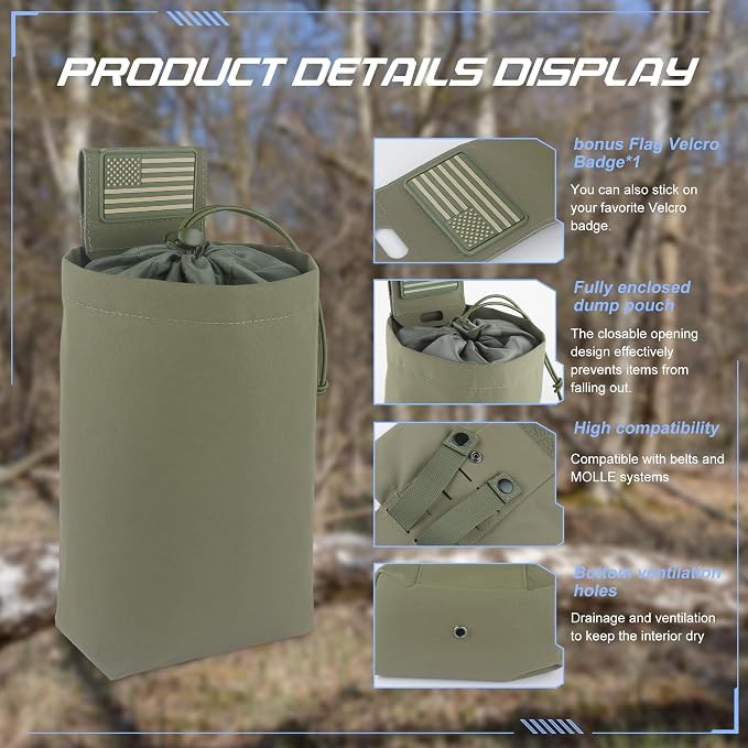 Tactical Dump Pouch for Battle Belt & MOLLE Systems | Foldable Mag Pouch - Image 6