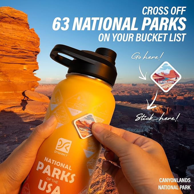 DYSANKY National Parks Water Bottle – 32 oz Insulated Stainless Steel Bottle - Image 3