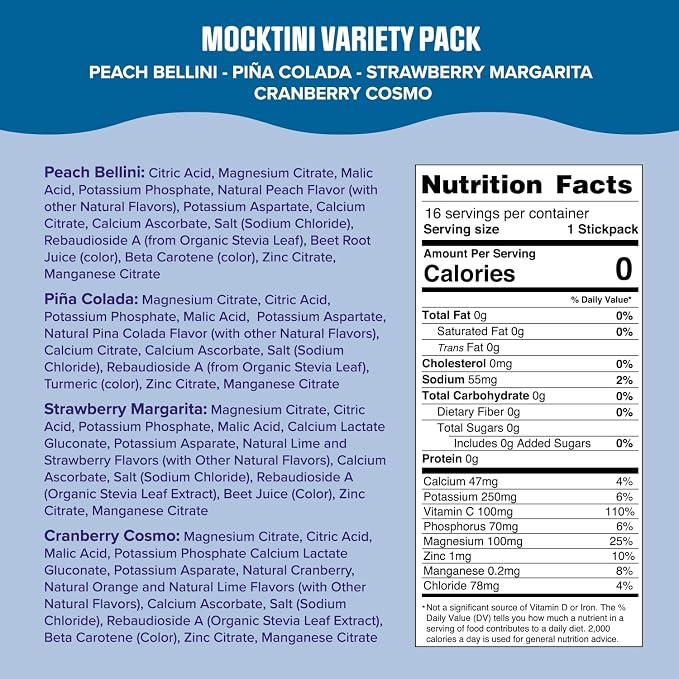 Ultima Replenisher Daily Electrolyte Powder – Mocktini Variety Pack, 16 - Image 3
