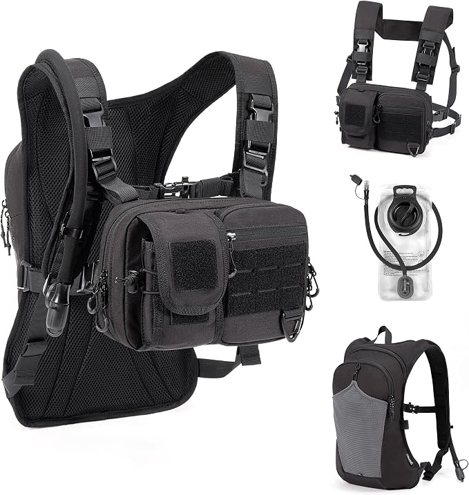 2-in-1 Hydration Backpack & Tactical Chest Pack by CLTAC