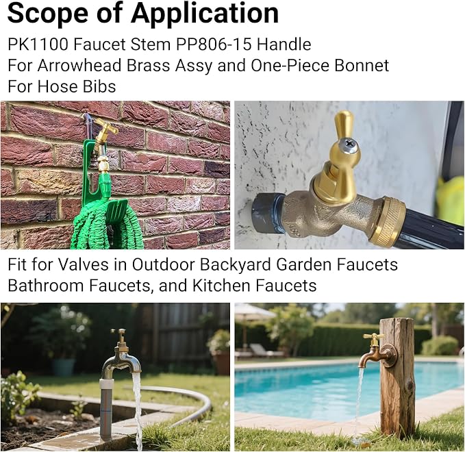 Brass Globe Valve Faucet Stem and Bonnet Replacement Kit - Image 6