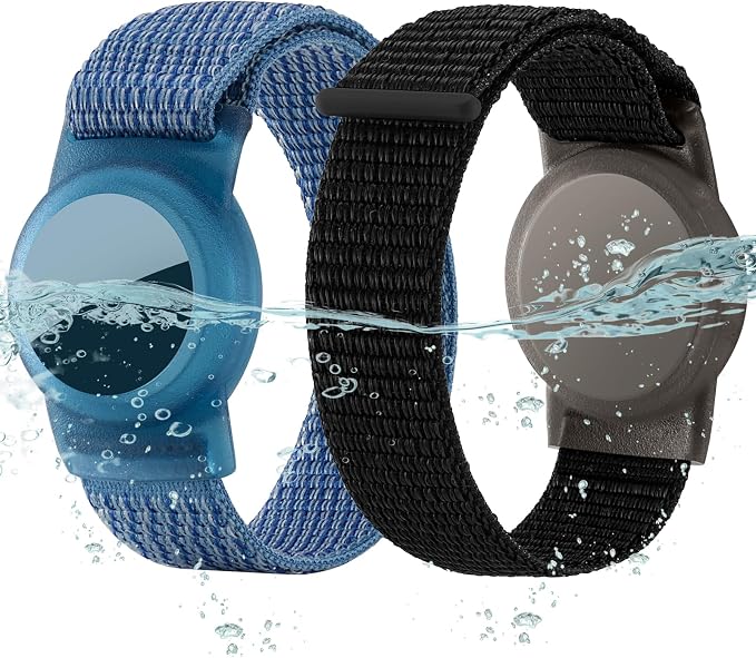 Waterproof Bracelet for Airtag Kids 2 Pack, Soft Nylon Hidden Air Tag Wristband by Ztobny