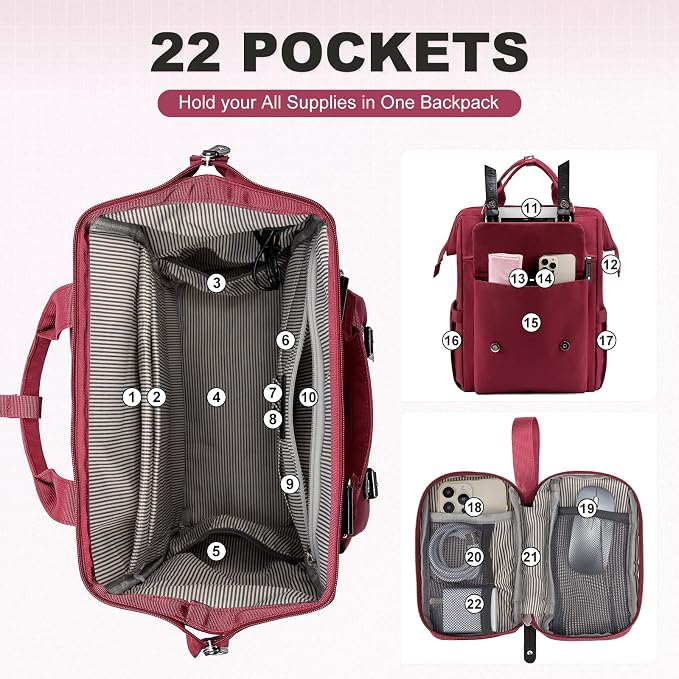 LOVEVOOK Laptop Backpack for Women Work Travel Backpack College Backpack - Image 3
