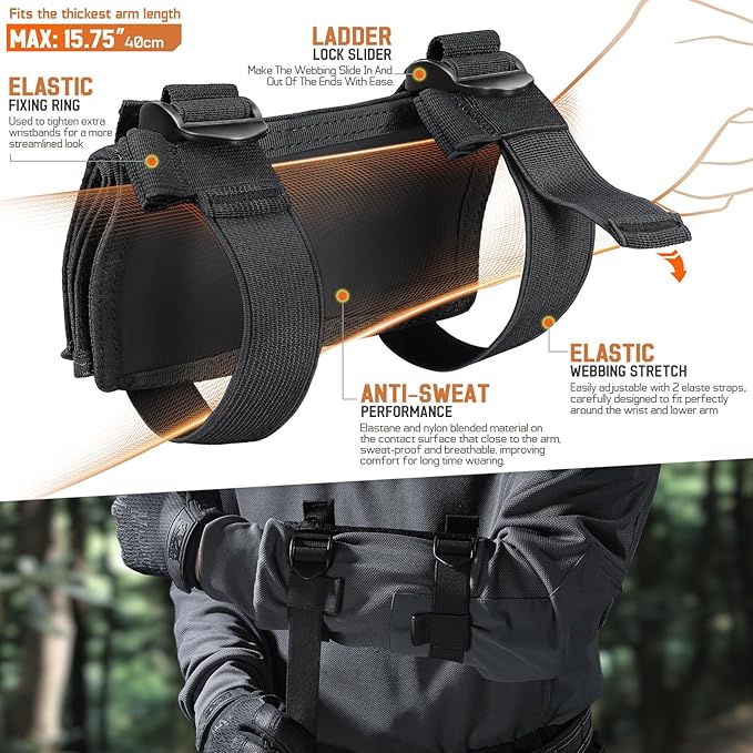 LIVANS Map Case Tactical Arm Sleeve QB Wristband Map Pouch Tactical Armband - Image 4