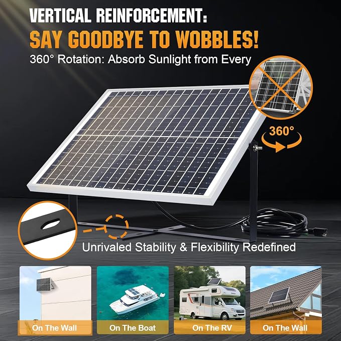 ECO-WORTHY 25W 12V Solar Battery Charger Trickle Maintainer, 25W Waterproof - Image 5