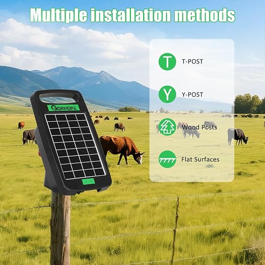 5 Miles Solar Electric Fence Charger, Output 0.11J Electric Fence Charger Solar - Image 5