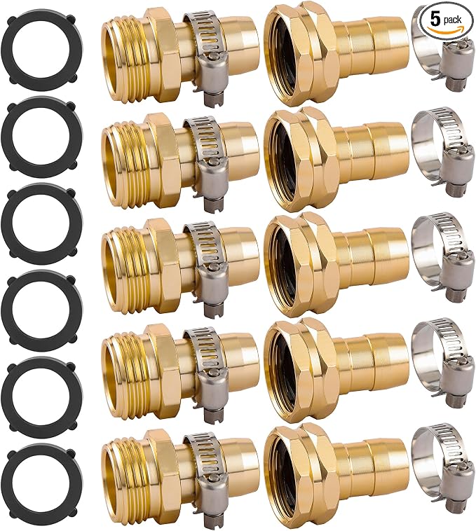 5 Set Garden Hose Repair Connector Kit by BILAL