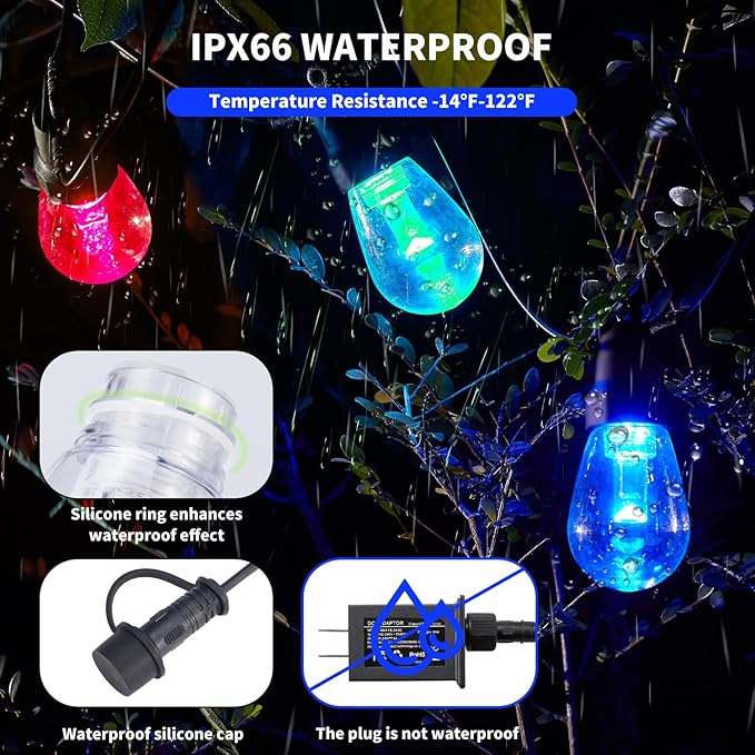 CAWWS Outdoor String Lights 75FT, Outdoor Lights - Image 2