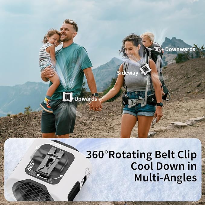 Socool 14500mAh Portable Waist Fan Clip on Belt 360 Rotation Wearable - Image 5