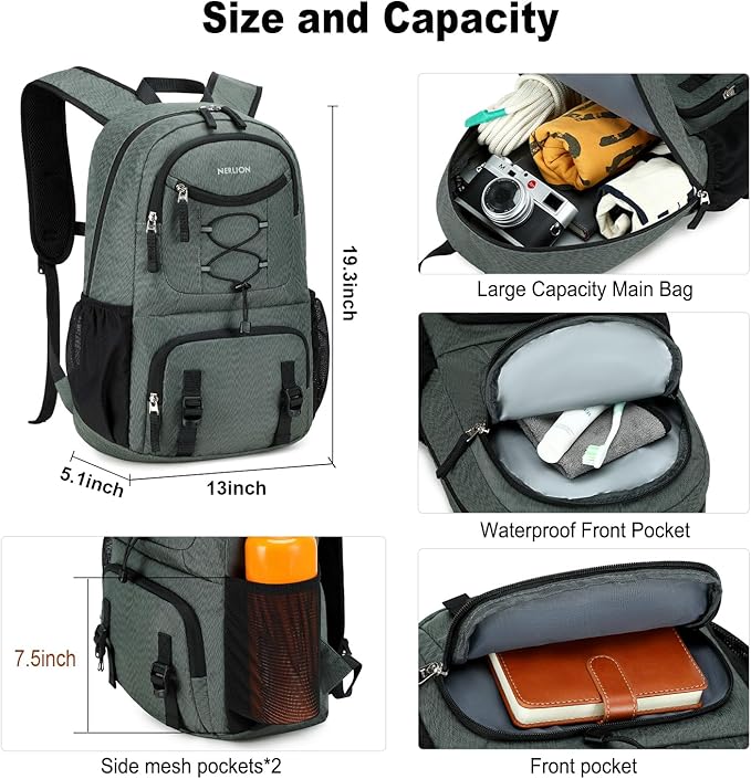 Nerlion Lightweight Foldable 35L Hiking Backpack Travel Backpack - Image 3