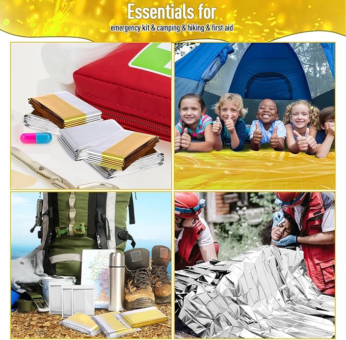 Kanayu 100 Pack Emergency Foil Thermal Blankets - Image 5