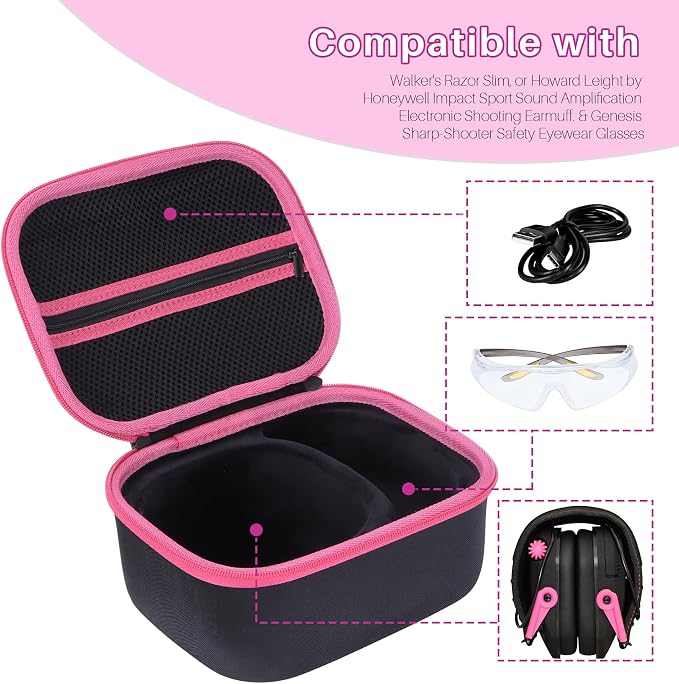 Storage Case Compatible with Walker's Razor Slim Shooting Hearing Protection - Image 3