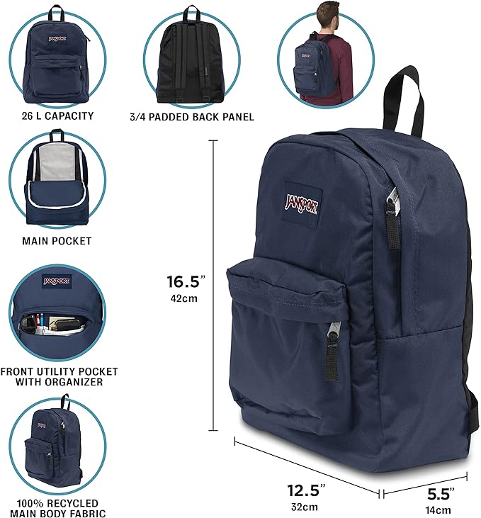 JanSport SuperBreak One Backpack Navy - Image 6