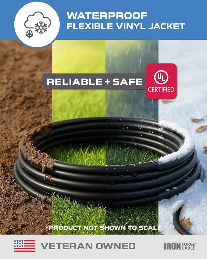 Iron Forge Cable 3 Outlet Outdoor Extension Cord 10 ft, 16/3 SJTW Black - Image 2