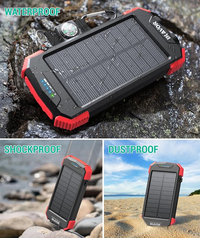 BLAVOR Solar Power Bank 10, Portable Wireless Charger, 20W Fast Charging - Image 6