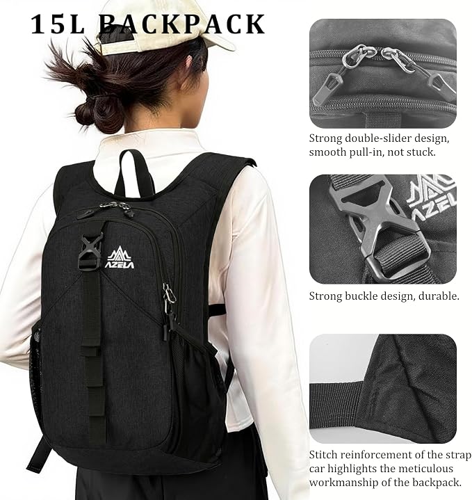 15L Small Hiking Backpack Foldable Ultralight Trekking Camping Outdoors Backpack - Image 6