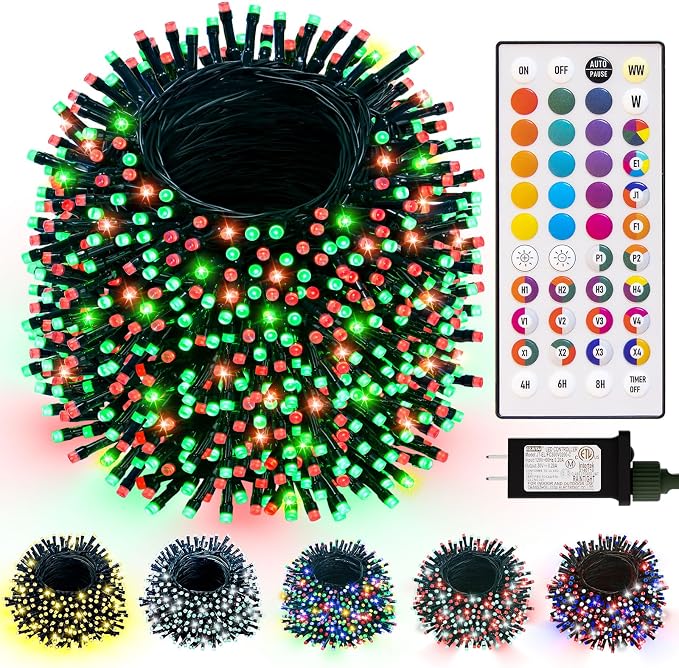 LitHome 164FT 500 LED Color Changing Christmas String Lights Outdoor, 35 Colors by LitHome