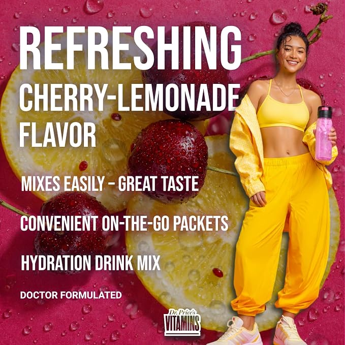 Dr. Price’s Electrolytes Hydration Powder Packets – Cherry Lemonade, 30 Packs | - Image 5