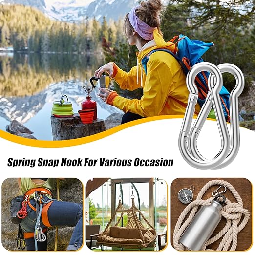 EPHECH 30PCS 3" Heavy Duty Spring Snap Hook, M8 5/16" Galvanized Steel Snap - Image 7