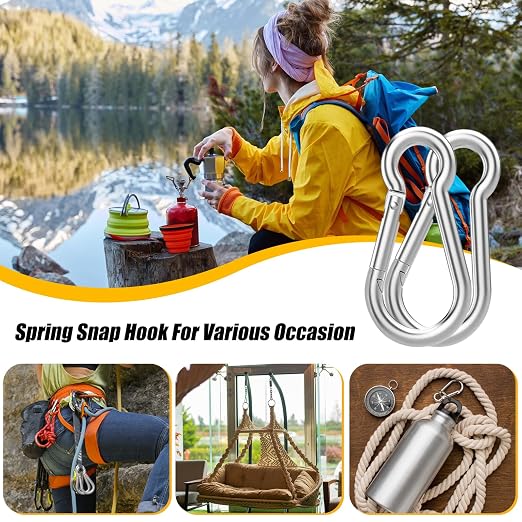 100PCS 3" Heavy Duty Spring Snap Hook, M8 5/16" Galvanized Steel Snap Hook - Image 7