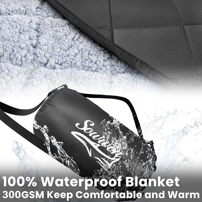 Waterproof Outdoor Blanket 82”X 55” Packable, Stadium Blankets - Image 3
