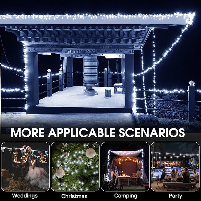 Vimorg Solar String Lights Outdoor, 2 Pack 170FT 480 LED Waterproof Solar - Image 5