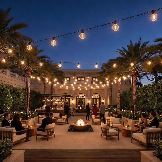 RTTY Outdoor String Lights 150 FT G40 LED Patio Light, 77 Plastic Edison Bulbs - Image 9