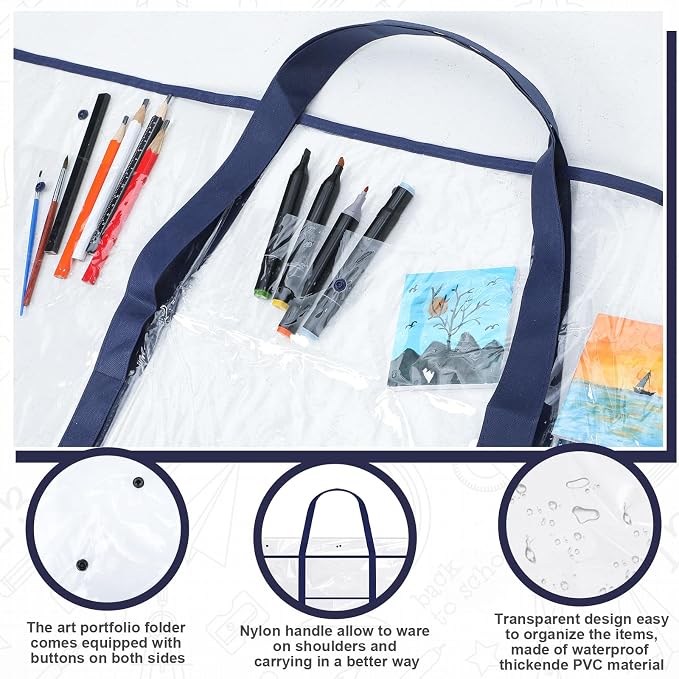 Windyun 3 Pack Large Poster Storage Bag 48" x 36" Bulletin Board Holder Art - Image 6